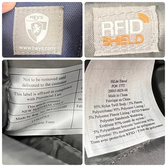 Heys HiLite Laptop Tablet Tote Bag Blue Nylon Travel Crossbody Carry On RFID - Picture 13 of 15